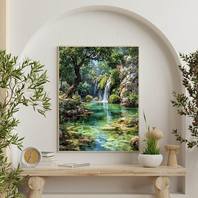 WUDWL Landscape Paint by Numbers Kit for Adults,Color By Numbers for Adults | Scenery Decor Painting by Number On Canvas, Paint Number Artist Funny Without Frame DIY, Home Wall Decor, 12x16in