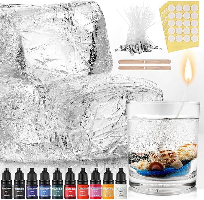 Heigble 3.3 lb Gel Candle Wax for Making Jelly Candle Wax with Stickers