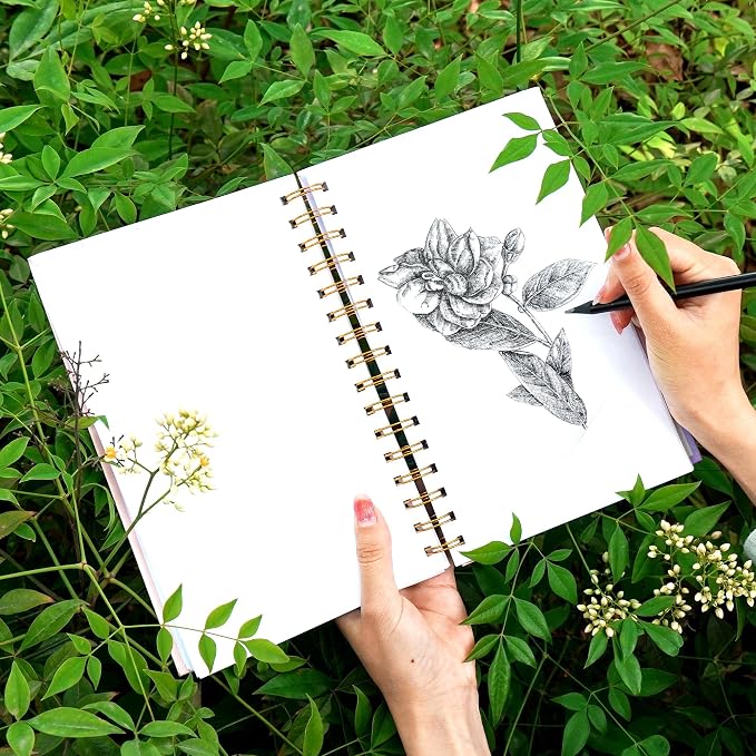 Yoment Small Sketch Book 5.5"x8.5",Mini Sketchbook,Spiral Bound,200 Sheets | Purple,2-Pack,68 lb/100gsm Hardcover Sketch Pad for Kids,Art Sketchbook Drawing Pad Book with Pencil,For Beginners,Artists