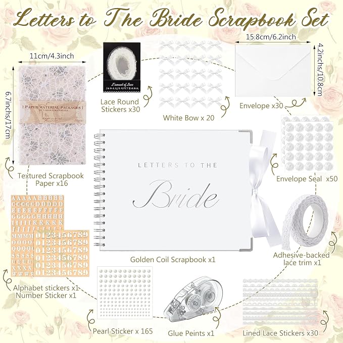 Letters to Bride Scrapbook,8.5 X 7 Inch,Classic,Silver