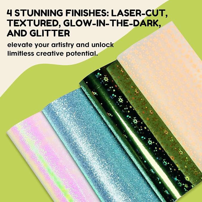 JoyCat Specialty Origami Paper Kit, 200 Assorted Finish Sheets, 6x6 Inch | Includes holographic laser, pastel glitter, glow-in-the-dark and embossed sheets for varied origami and DIY crafts.