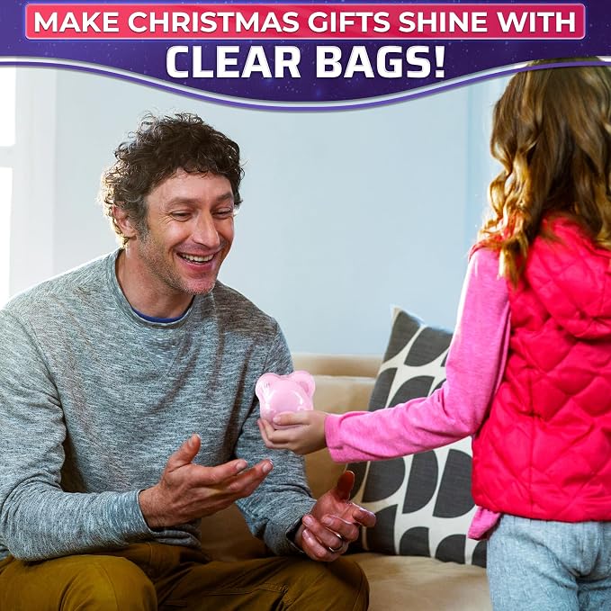 200 Pcs Heat Shrink Wrap Bags, 3 Sizes, Clear PVC for Gift Wrapping | Heat Seal Bags; Heavy-Duty; 3.93x5.90 (120) 7.67x9.64 (50) 9.64x11.61 (30) In; for Soap, Candles, Bath Bombs, & DIY Packaging