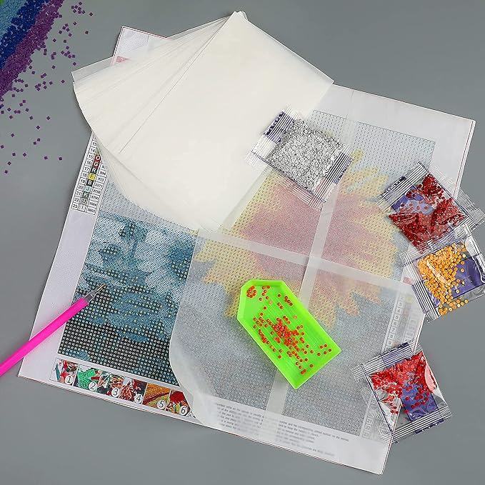 200 Pieces Diamond Painting Release Paper 15 x 10 cm Double-Sided Non-Stick Cover Replacement 5D Diamond Painting Accessories Tool for Adult Kids (5.9 x 3.9 inch)