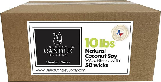Direct Candle Supply 10lb Ivory Sand Candle Wax with Wicks Kit