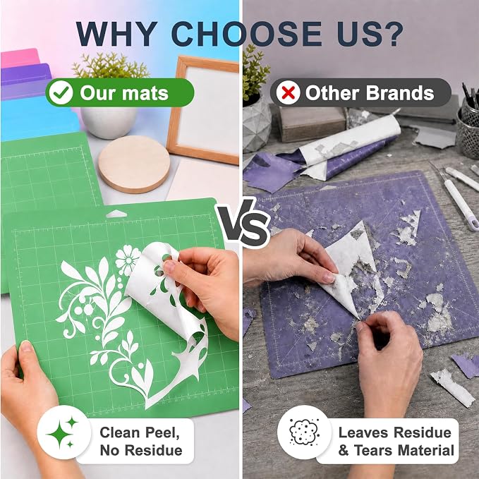 Cutting Mat for Cricut,12x12 inch 9 Pack Variety Cutting Mats (LightGrip,StandardGrip,StrongGrip,FabricGrip) Replacement Accessories for Cricut Maker 3/Maker/Explore 3/Air 2/Air/One