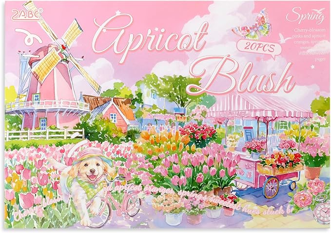 Spring Garden Stickers 20 Sheets 150 Pre-Cut PET Journal Sticker Book for Scrapbooking Landscape Stickers Transparent Sticker for journaling