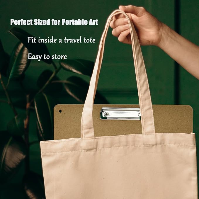 18" x 18" Drawing Board, Artist Sketch Boards with Handle for Drafting Art, Portable Wooden Clipboard for Class or Studio Fit in Artists Tote