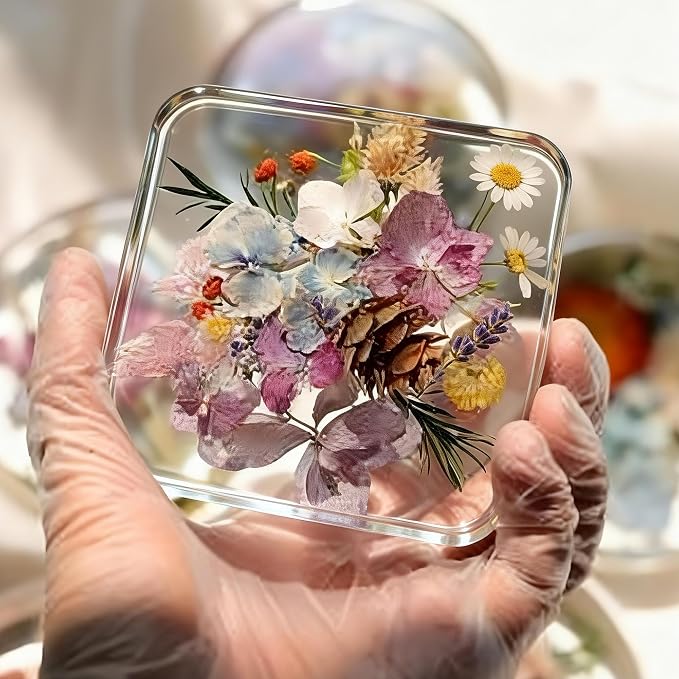 12Cavity Deep Resin Coaster Molds,4 Inches Coaster Silicone Molds for Resin | Round and Square Coaster Molds for Epoxy Resin,Coaster Epoxy Resin Molds for Flower Bouquet Preservation,Cups Mats,DIY Craft