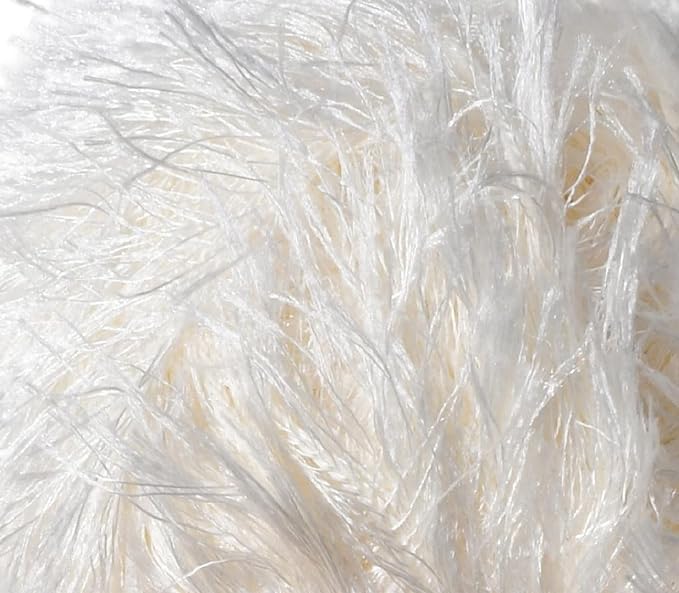 Eyelash Fun Fur Yarn Premium 100% Polyester 164 Yds (150 Mt), 3.53 Oz (100 Gr) Colorful Crochet Yarn Dıy Hand Knitting. (Cream, 1 Skein)