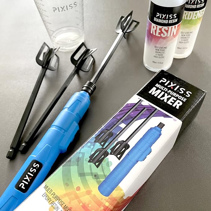 Epoxy Mixer Resin Mixer - Rechargeable Battery Electric Handheld Mixer for Resin Accessories, Epoxy Stirrer for Resin, Silicone Resin Molds Mixing, Epoxy Molds, DIY Crafts Tumblers, 3 Included Paddles