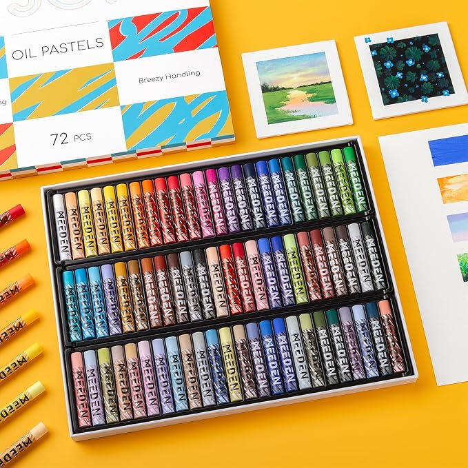 MEEDEN Soft Oil Pastels Set: 72 Vibrant Colors Oil Pastels for Artists