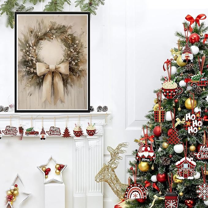 BAWKENTON Christmas Paint by Numbers Kits for Adults Beginner