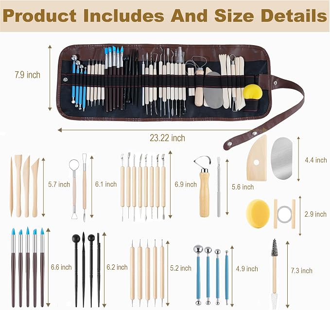 CeeVian Pottery Sculpting Tools Set 40PCS Clay Carving Tools