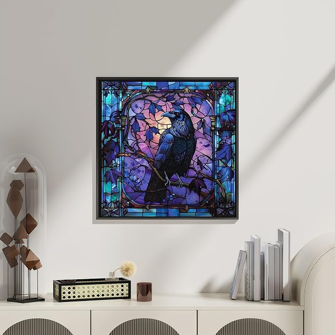 Diamond Painting Kits for Adults,5D Crow Diamond Art Kits for Beginners | DIY Full Drill Dot Painting Gem Art Kits for Home Wall Decor13.78 x13.78 Inch