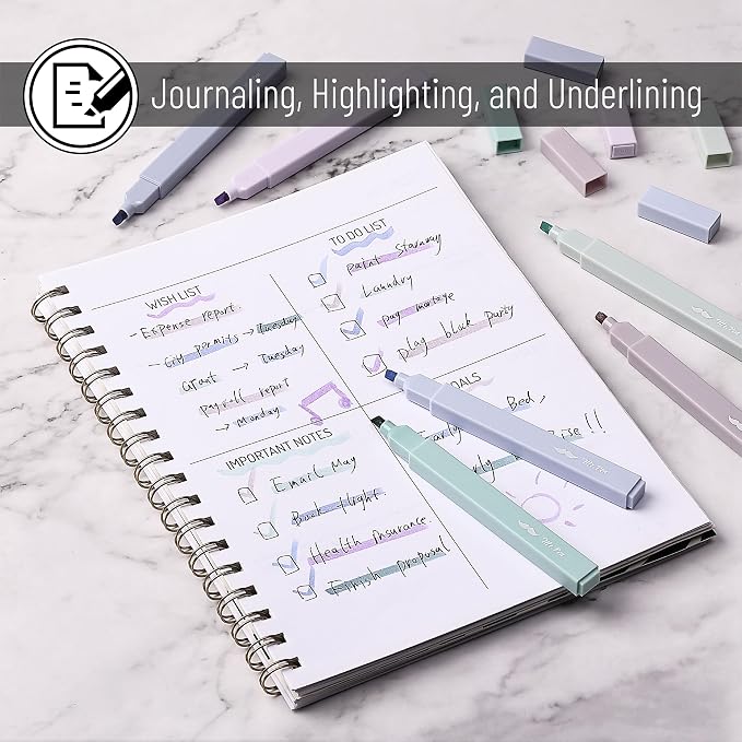 Mr. Pen- Aesthetic Highlighters No Bleed, 8 Pack, Assorted Colors | Chisel Tip, Cute Highlighters Assorted Colors for Journaling, Highlighting, Underlining, Fast Dry, Back to School Supplies