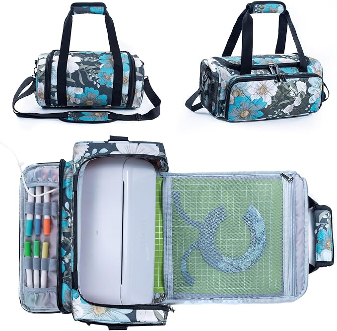 AMOIGEE Carrying Case for Cricutt Joy Xtra, Joy Extra Bag, Full Open Case with Pockets for Cricutt Joy Xtra Accessories and Tools, Dust Cover, Mat