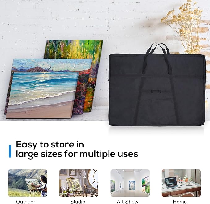 JJRING Dacron Art Portfolio Tote Bag 37'' x 49'' For 36'' x 48'' Black