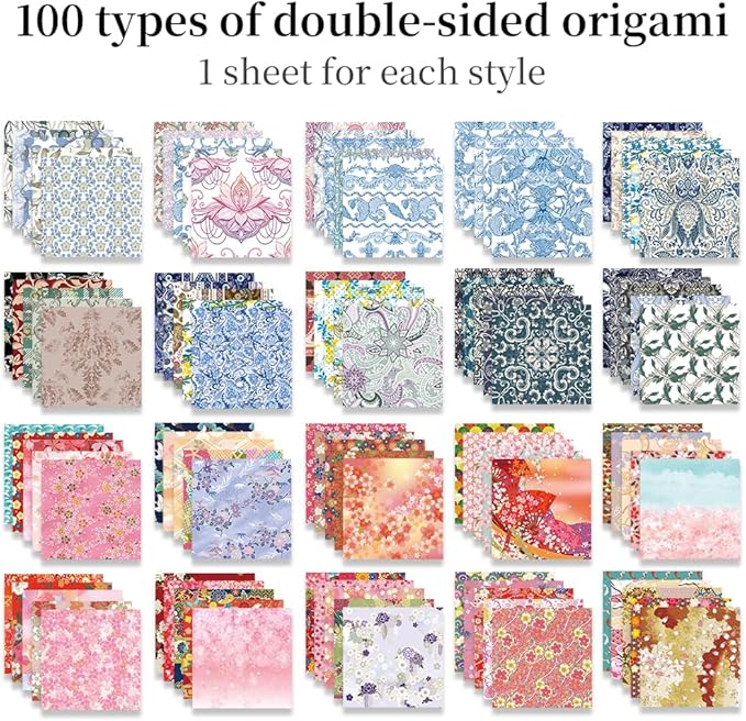 6x6" Origami Paper,100Sheets Double Sided Colored Paper,Square Craft Paper