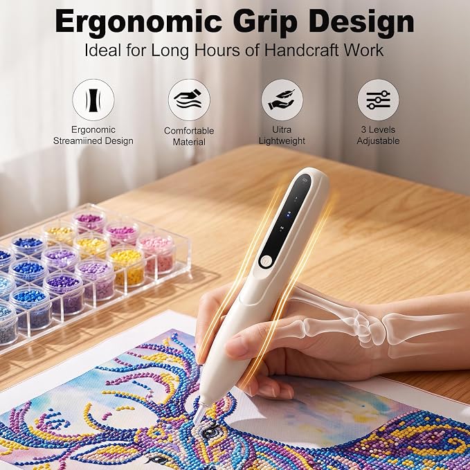 Diamond Painting Pen Kit with 4 Replaceable Tips, Resin Diamond Art Pen