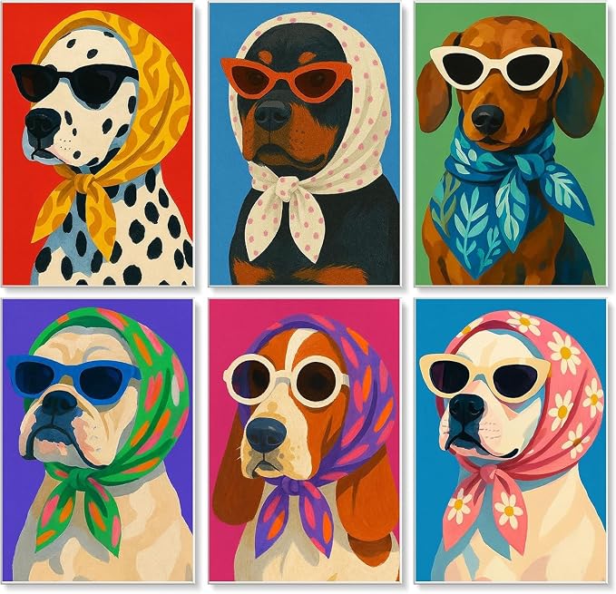 VeGuude Diamond Art Kits for Adults, 3 Pack Funny Dog Diamond Painting Kits