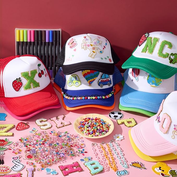 Skicuff 22 Pcs DIY Trucker Hat Decorating Kit,Classic Style