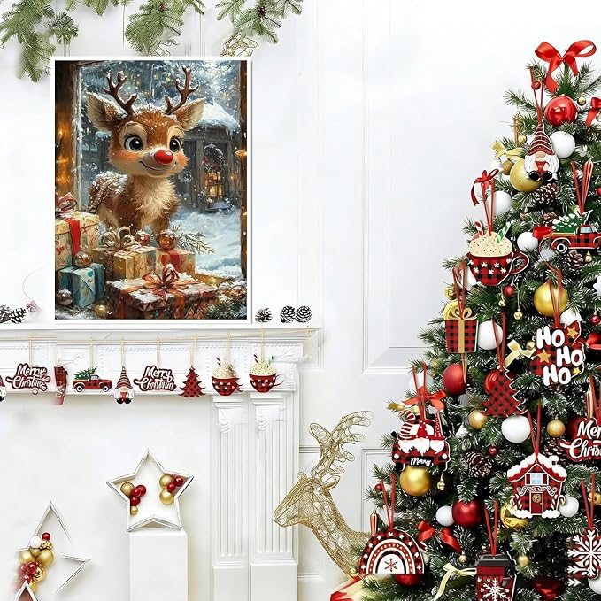 Lophomie Christmas Diamond Art Kits for Adults, 5D Diamond Painting Kits