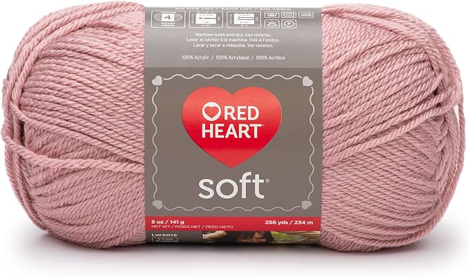 Red Heart Soft Yarn for Crocheting and Knitting, Rose Blush, 3-Pack