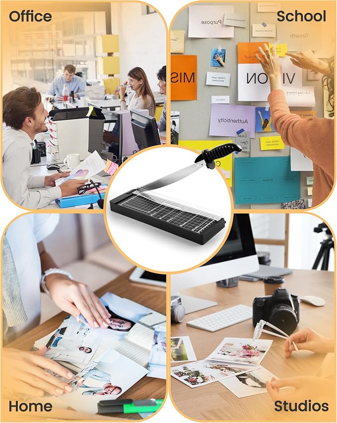 MAKEASY Paper Cutter 12 Inch, 12 Sheet Capacity, Heavy Duty Paper Cutter for Cardstock, Guillotine Paper Trimmer for Crafting, Classroom and Office