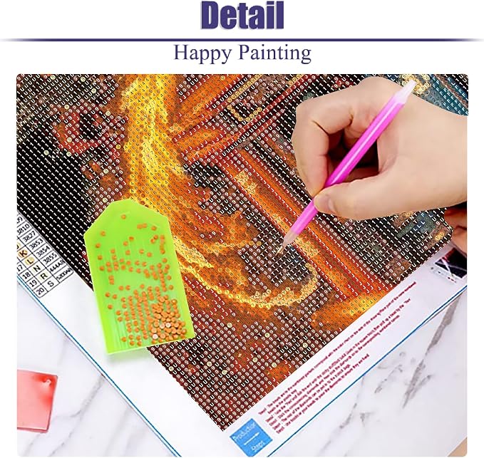 Phoenix Diamond Art Kits for Adults, Diamond Painting Kits for Beginner | Fire Magic Diamond Dots Full Drill Crafts for Gem Art Dot Art for Adults Home Wall Decor for Teens Boys Girls 5D DIY 12x16 in