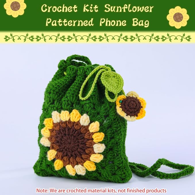 Fedmut Crochet Kit for Beginners Adult, Includes Deep Green Yarn, Hooks, Stitch Markers, Video Tutorials, Ideal for All Ages & Gifts