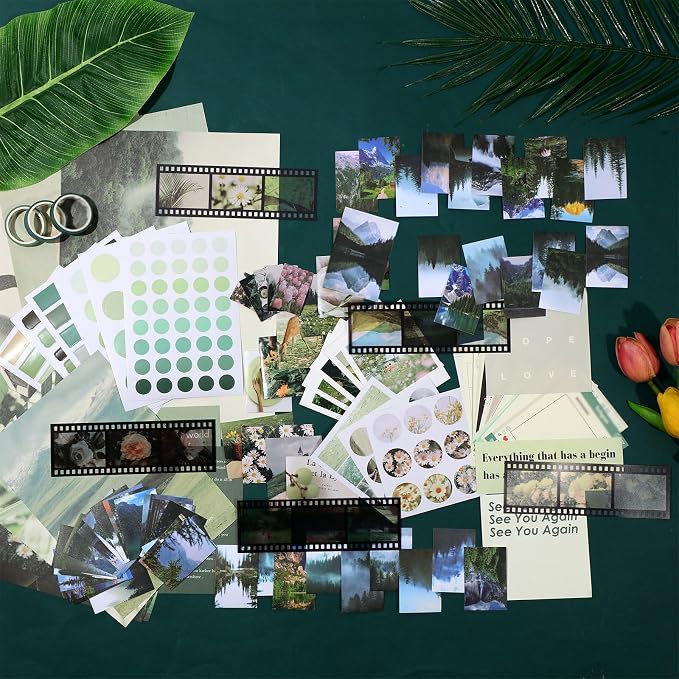 114 Pcs Aesthetic Scrapbook Kit DIY Junk Journaling Supplies, Nice Style