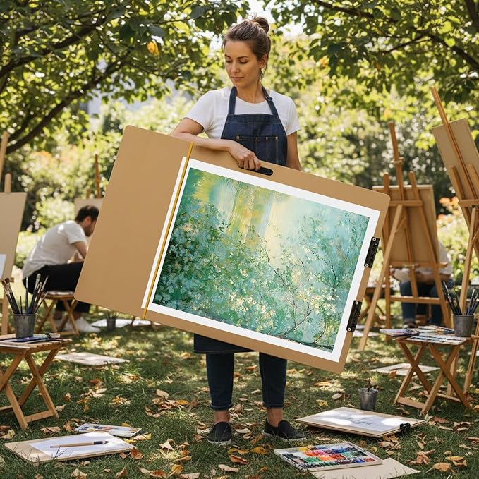 Poola Voidra Extra Large Drawing Board 24" x 36" Large Sketch Board with Handle for Drafting Art Portable Art Tool Drawing Painting for Artists School, Studio, Class or Field Use