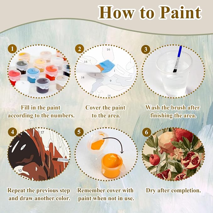 Fruit Paint by Numbers Kit for Adults, Paint by Number for Adults 16x20inch