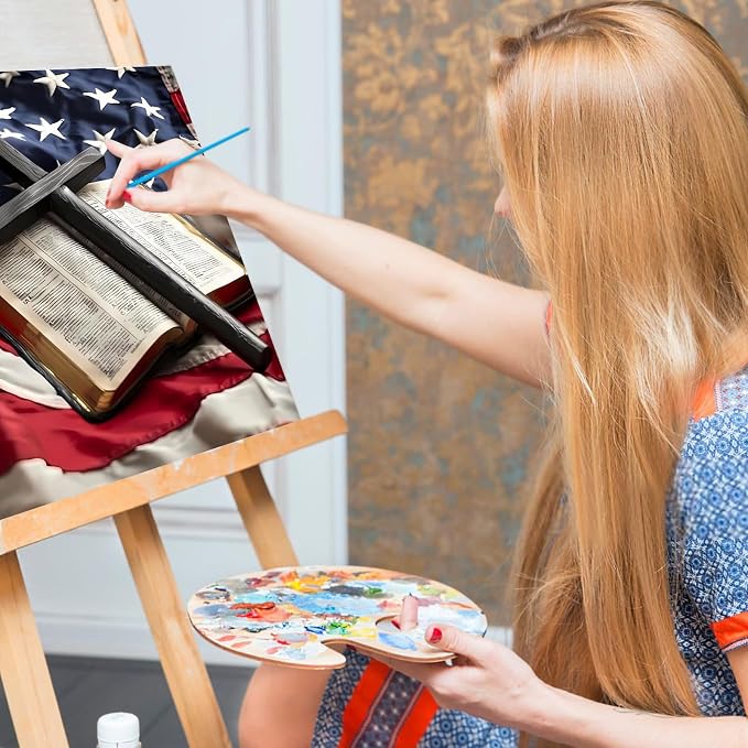 Paint by Numbers Kit for Adults, Flag Cross DIY Acrylic Canvas Painting Set | 16x20 Inch, Religious Christian Bible Number Painting Craft Kit, Home Wall Decor, Stress Relief Relaxing Hobby Gift