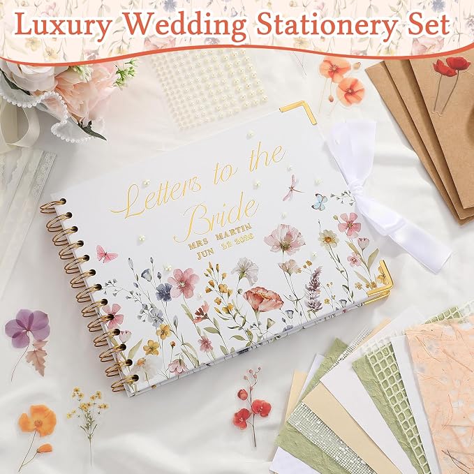 Humyoun Letters to Bride Scrapbook,8.5 X 7 Inch,Field Flower,Colorful