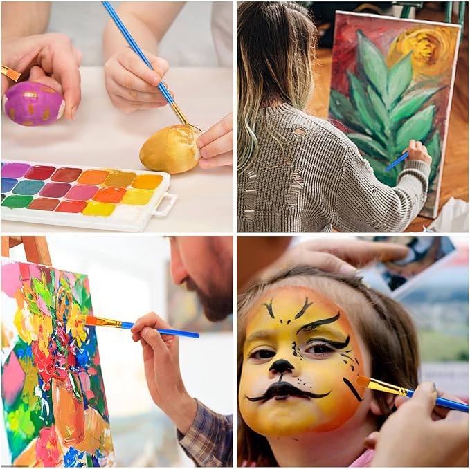 ESRICH 160PCS Paint Brushes, Paint Brush for Acrylic Painting | Artist Paintbrushes for Oil Watercolor, Body Face Rock Canvas, Small Paint Brushes for Kids