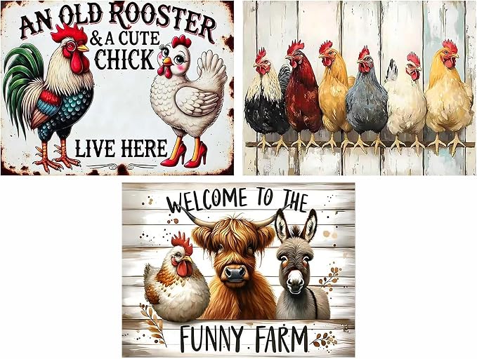 mrpwnle 3 Pack Diamond Art Kits for Adults, Chicken Diamond Painting Kits