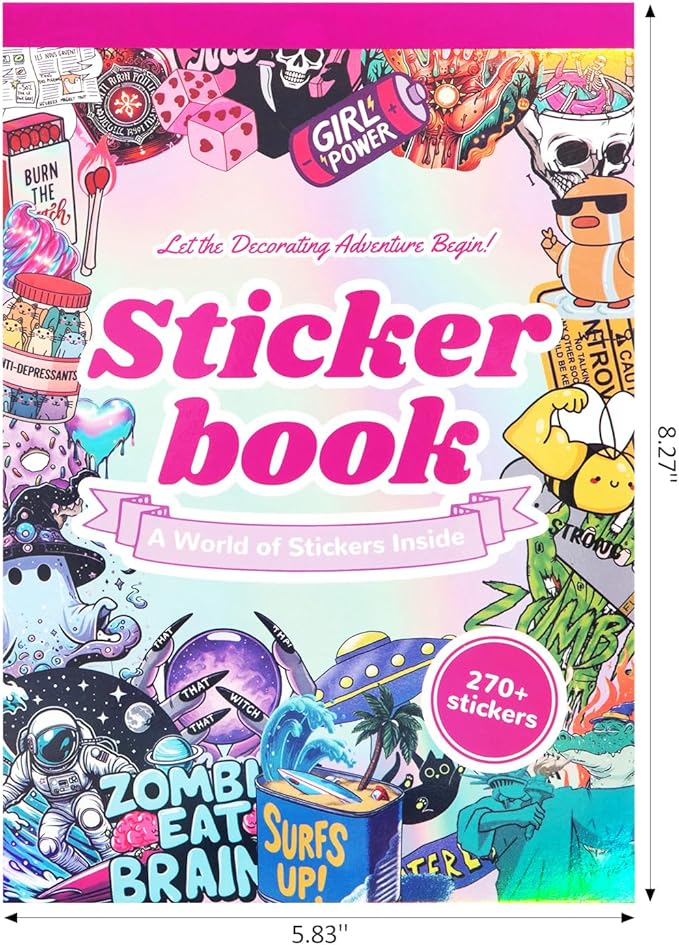 270+ PCS Holographic Funny Stickers for Adults, Waterproof Vinyl Sarcastic Meme Decals for Laptop, Water Bottle, Phone, Kindle, Journal, Scrapbook, Bumper, Skateboard, Luggage, No Repeats Accessories