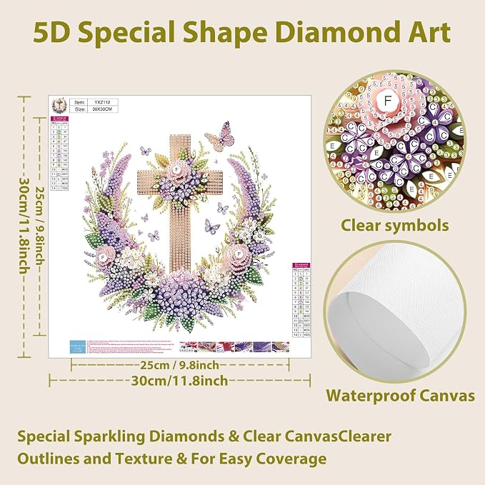 Flowers Diamond Art Kits for Adults Special Shape Diamond Painting