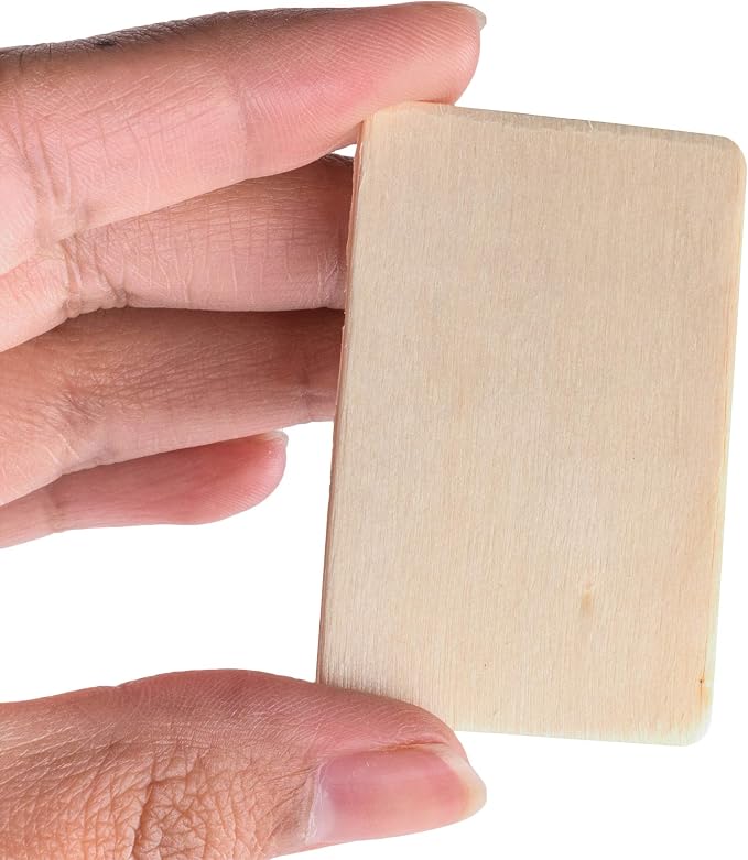 Super Z Outlet 50 Pack Unfinished Natural Wood Rectangle Blank Pieces Wooden Tags Slices for Arts & Crafts, Painting DIY Decorations, Embellish, Burning & Staining (2.08” x 1.37” Rectangle)