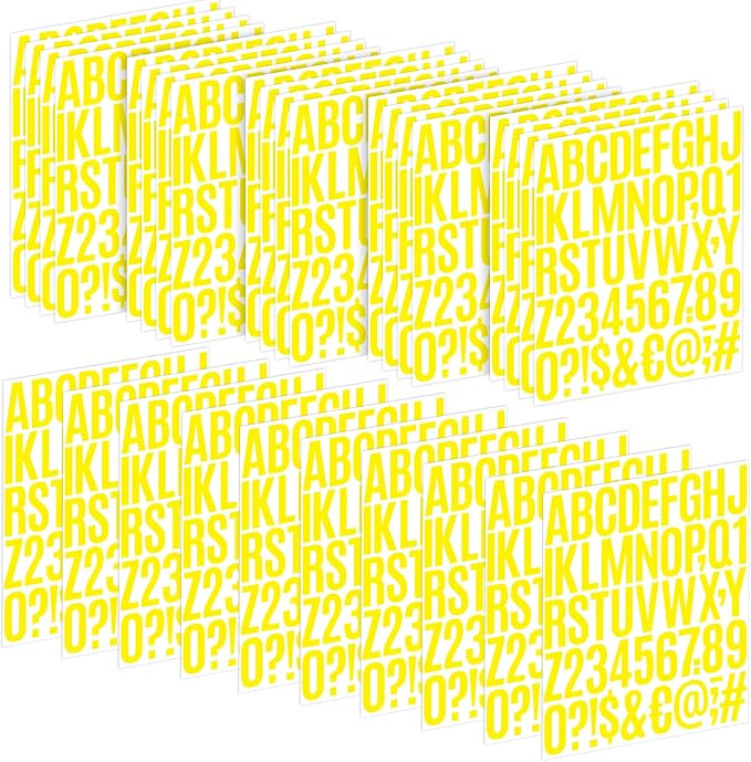 Letter Stickers 30 Sheets 1500 PCS Large 2 Inch Alphabet Stickers, Yellow