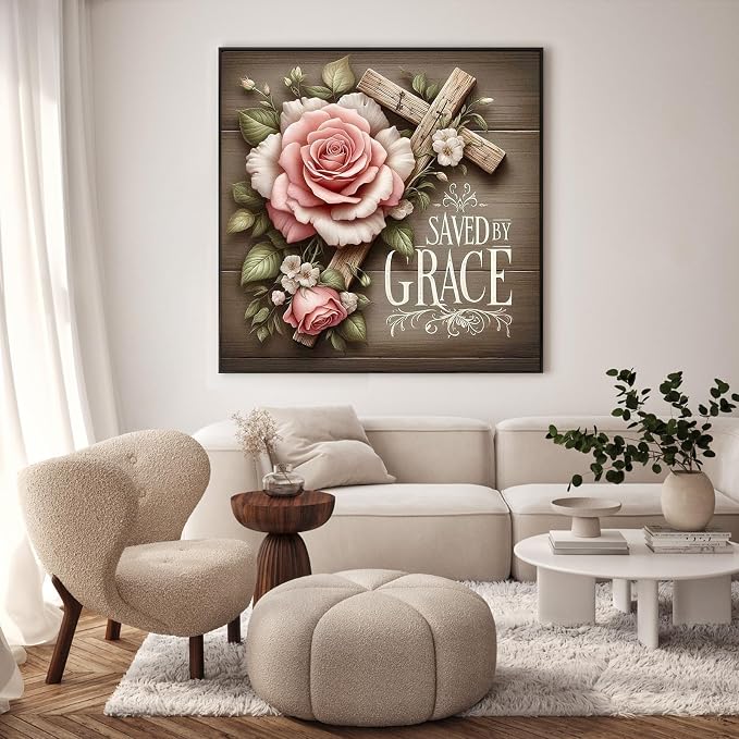 Paint by Numbers Kit for Adults, Christian Cross Painting, 16 x 20 Inch | DIY Adult Paint by Number Kit on Canvas for Beginners, without Frame, Religious Wall Decor, Stress Relief Craft Gift