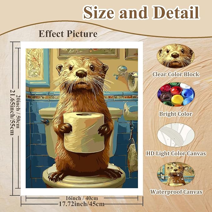 Funny Paint by Numbers Kit for Adults, Paint by Number for Adults 16x20 in