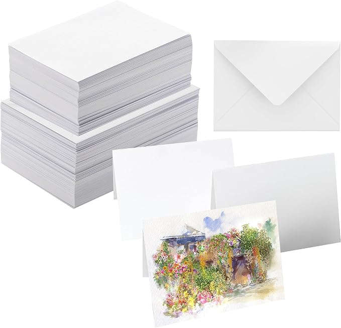 ANSSDO 50 Packs Blank Watercolor Cards with Envelopes Set 5x7 Inch