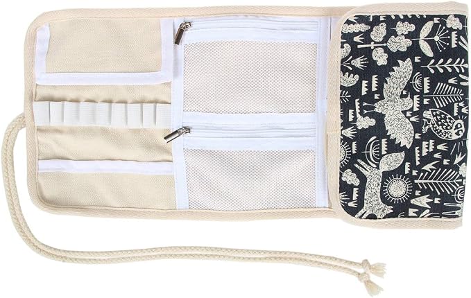 Teamoy Crochet Hook Case Organizer, Crochet Hook Roll Bag, Animal World