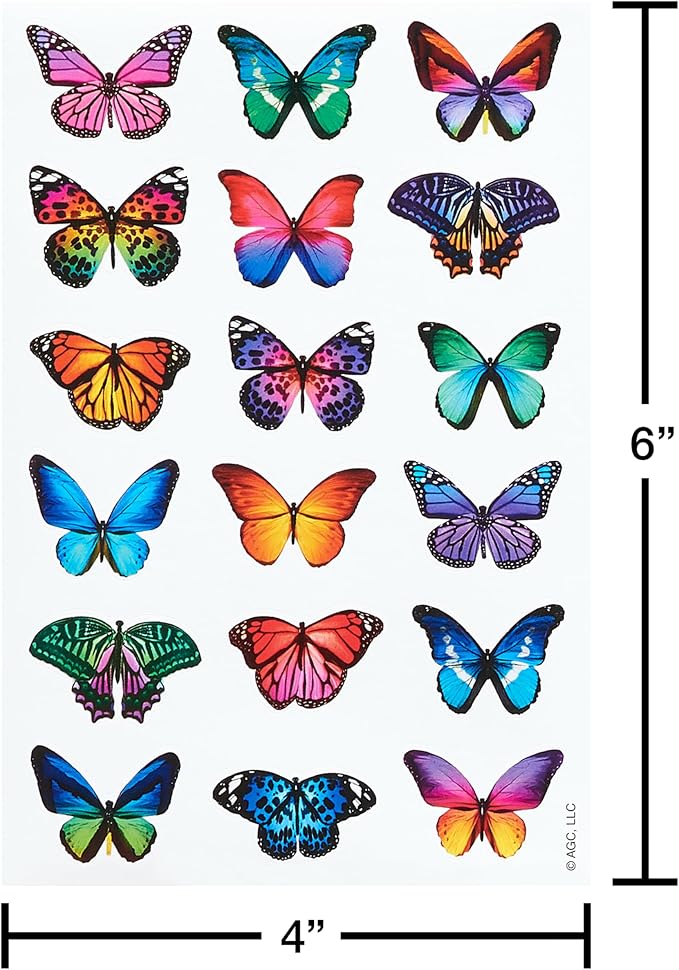 American Greetings 867 Stickers, 20 Sheets, All-Occasion Stickers, Butterfly & Flower Variety Pack