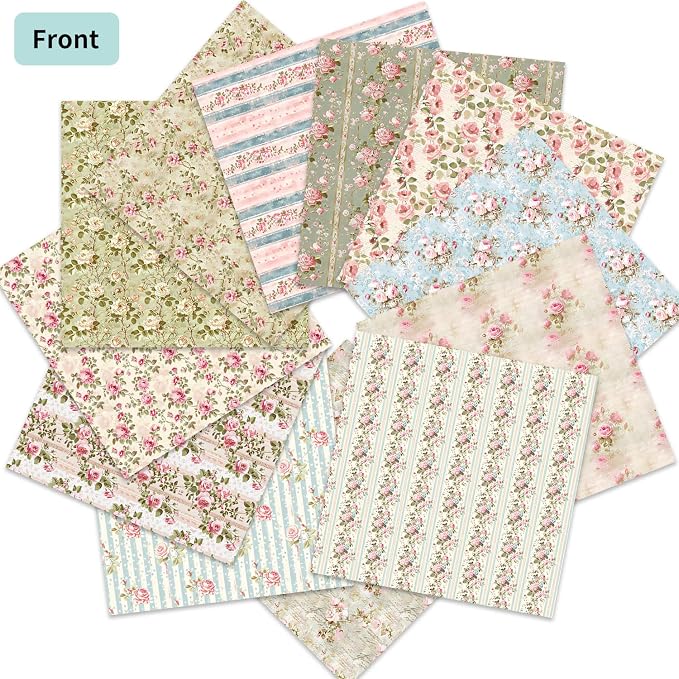12×12 Boho Scrapbook Paper Vintage Flower Pattern Paper Pad,24 Sheets Double-Sided Bobo Floral Scrapbooking CardStock Papers Pad for Holiday Cardmaking DIY Journaling.
