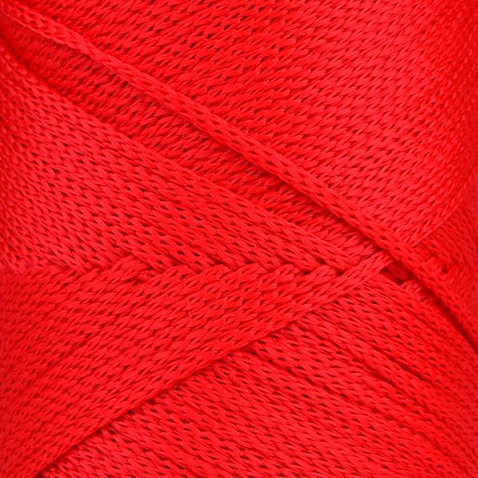 Sensy Premium 2 Pack of 2mm 251 Yards Polyester Rope 100% Polypropylene Cord Macrame Cord 2mm Crochet Bag Cord Macrame Rope Crochet Thread Gift for Knitter (Red)