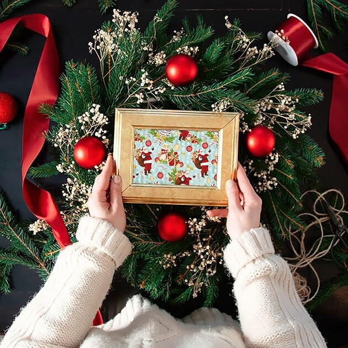 Christmas Pattern Scrapbook Paper, 6 Inch Card Production Supplies, 24 Sheets Single Sided Acid-Free Cardstock Greeting Card, Handmade Gift Journaling Craft Kits (J-style)