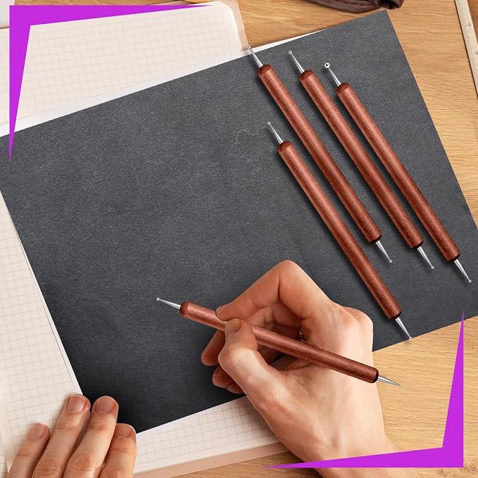 20Pcs Dotting Tools for Painting,Wooden Embossing Tools Tracing Stylus for Transfer Paper Drawing Paper
